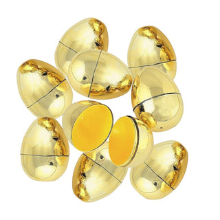 Metallic Gold Hollow Easter Eggs 12 Pack | Plastic Easter Eggs NZ