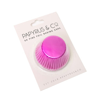 Hot Pink Foil Baking Cups - 50 Pkt