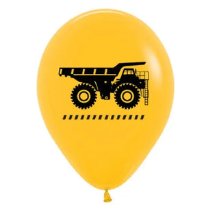 Yellow Construction Truck Balloons - Pack of 6