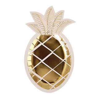 Meri Meri Gold Pineapple Plates | luau party NZ