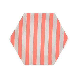 Meri Meri Coral Stripe Plates | Carnival Party NZ