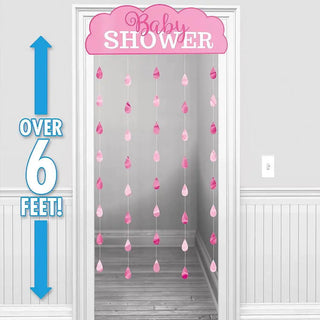 Pink Baby Shower Door Curtain