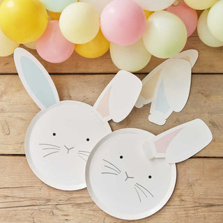 Ginger Ray Pastel Easter Bunny Paper Plates With Interchangeable Ears | Ginger Ray Pastel Easter Bunny Paper |  Bunny Paper Plates With Interchangeable Ears Plates | NZ Party Supplies |