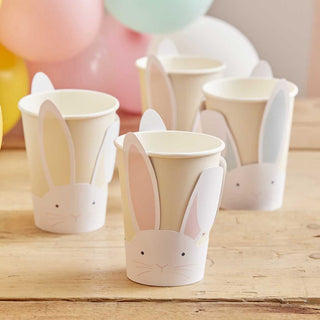 Ginger Ray Pastel Easter Bunny Paper Cups | Easter Party Supplies NZ