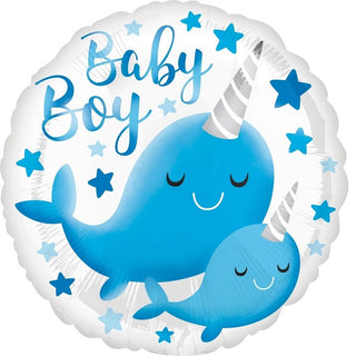 Baby Boy Narwhal Foil Balloon