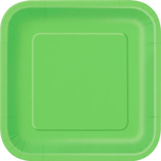 Lime Green Square Plates | Lime Green Party Supplies NZ