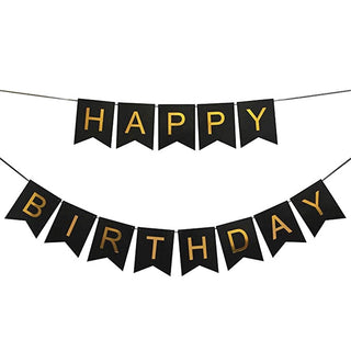 Black & Gold Birthday Banner