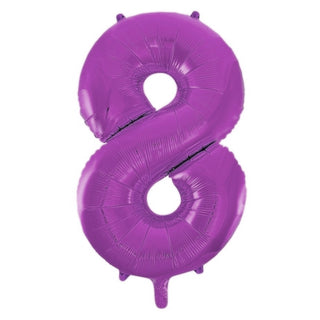Giant Pretty Purple Number 8 Foil Balloon | Purple Party Supplies NZ