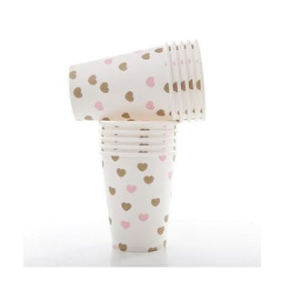 Sweetheart Pink & Gold Cups | Sweetheart Cups | Pink & Gold Cups | NZ Party Supplies |