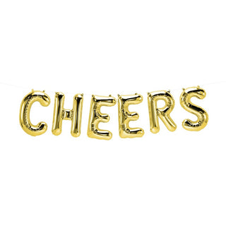 Gold Cheers Balloon Banner
