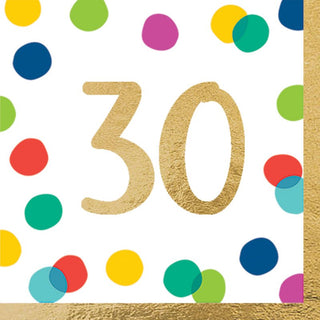 Happy Dots 30th Napkins | 80th Birthday Party NZ