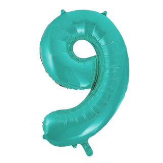 Teal Number 9 Foil Balloon | Helium filled balloons Wellington NZ