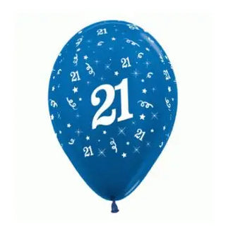 Metallic Blue 21st Birthday Balloon