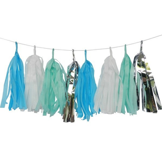 Mint Shimmer Tassel Garland | Shimmer Tassel Garland | NZ Party Supplies |