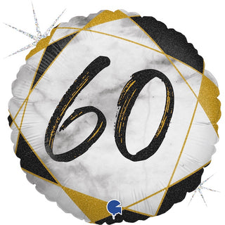 Black & Gold Marble 60 Foil Balloon