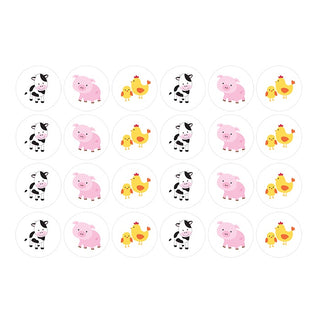 Farm Animals Edible Icing Cupcake Images