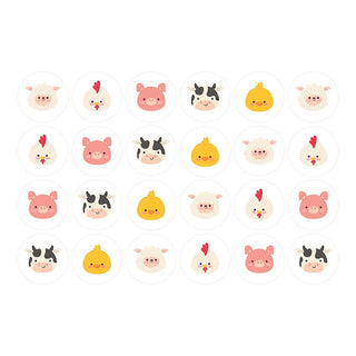 Farm Animal Faces Edible Icing Cupcake Images
