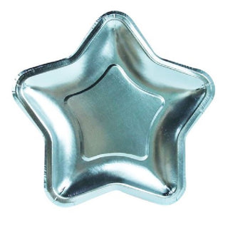 Metallic Blue Star Shaped Plates - Lunch 10 Pkt