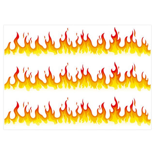 Fire Flames Cake Strip Edible Images | Fireman Party Supplies NZ