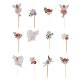 Ginger Ray Fairy, Floral & Toadstool Cupcake Toppers - 12 Pkt