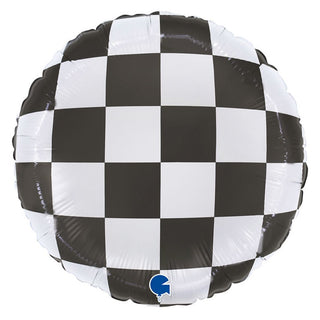 Checkerboard Foil Balloon | Race Car Party Supplies NZ