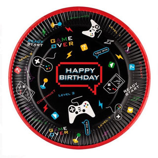 Gaming Birthday Plates - Lunch 6 Pkt