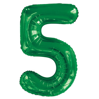 Giant Green Number Foil Balloon - 5