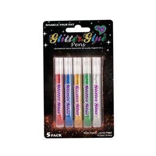Glitter Glue Pens - 5 Pkt