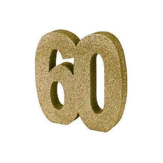 Foam Glitter Number 60 Gold Centrepiece