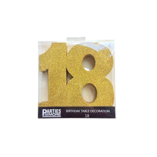 Foam Glitter Number 18 Gold Centrepiece | 18th Birthday Party Decorations NZ