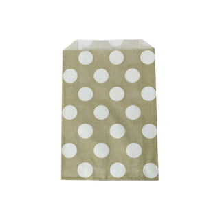 Gold and White Polka Dot Party Bags - 12 Pkt