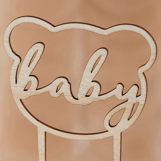 Ginger Ray Bear Baby Shower |Teddy Bear Baby Shower | Ginger Ray Teddy Bear Cake Topper | Wooden Baby Bear Cake Topper | Baby Shower Cake Topper