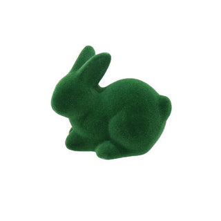 Green Flocked Ceramic Easter Bunny Rabbit