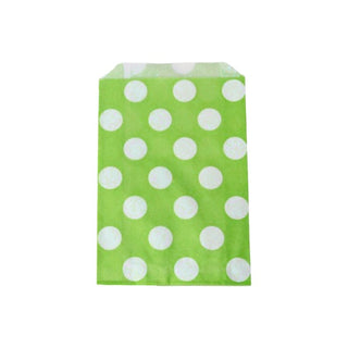 Green and White Polka Dot Party Bags - 12 Pkt