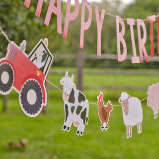Ginger Ray Farm Party | Ginger Ray Farm Bunting | Farm Party Bunting | Happy Birthday Banner Bunting 