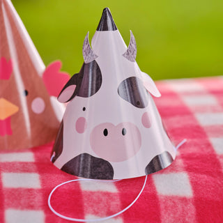Ginger Ray Farm Party Hats | Ginger Ray Farm Party Supplies | Farm Party Hats | Farm Animal Birthday Hats 