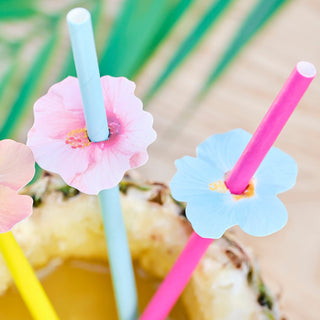 Ginger Ray Tiki Party | Ginger Ray Tiki Straws | Flower Straws | Tiki Straws