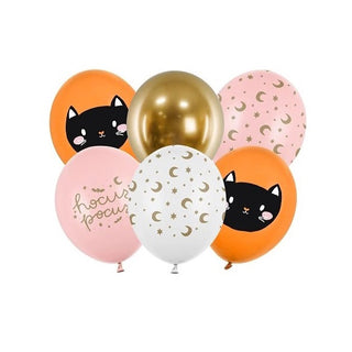 Hocus Pocus Cat Balloons - 6 Pkt
