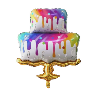 Rainbow Drip Cake Supershape Foil Balloon | Rainbow Party Supplies NZ
