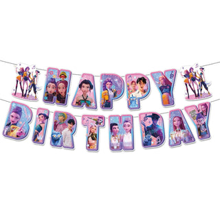 KPop Demon Hunters Birthday Banner| KPop Demon Hunters Party Supplies NZ