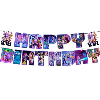 KPop Demon Hunters Neon Birthday Banner | KPop Demon Hunters Party Supplies NZ