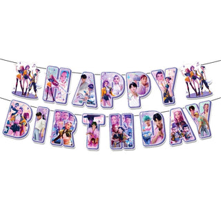 KPop Demon Hunters Happy Birthday Banner | KPop Demon Hunters Party Supplies NZ
