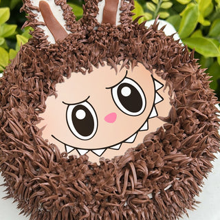 Labubu Face Edible Icing Cake Image