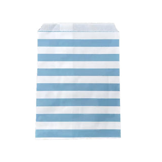 Light Blue and White Stripe Party Bags - 8 Pkt