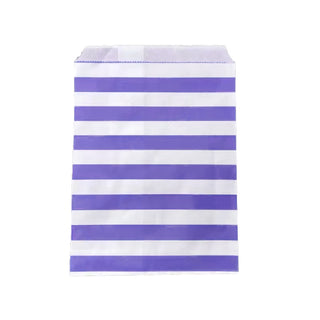 Lilac and White Striped Party Bags - 12 Pkt