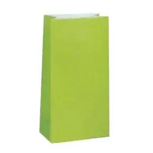 Lime Green Paper Party Bags 22cm x 10cm - Packet of 12