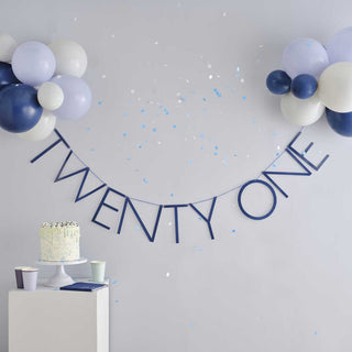 Ginger Ray | Navy 21st Birthday Balloon Bunting | 21st Birthday Party Supplies NZ