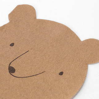 Meri Meri Bear Party Napkins | Bear Party Napkins | Beverage Napkins | Woodland Bear Party Supplies 