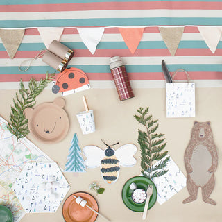 Meri Meri Bear Party Plates | Bear Party Plates | Woodland Camping Bear Party Supplies