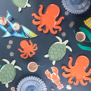 Meri Meri Octopus Plates | Octopus Party Plates | Under the Sea Ocean Party Supplies